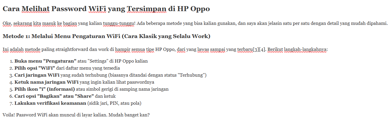 Cara Melihat Password WiFi yang Tersimpan di HP Oppo